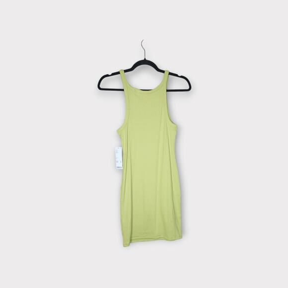 NEW Out From Under Ribbed Tank Dress Med Lime Green Sleeveless Stretch Y2K - Picture 9 of 9